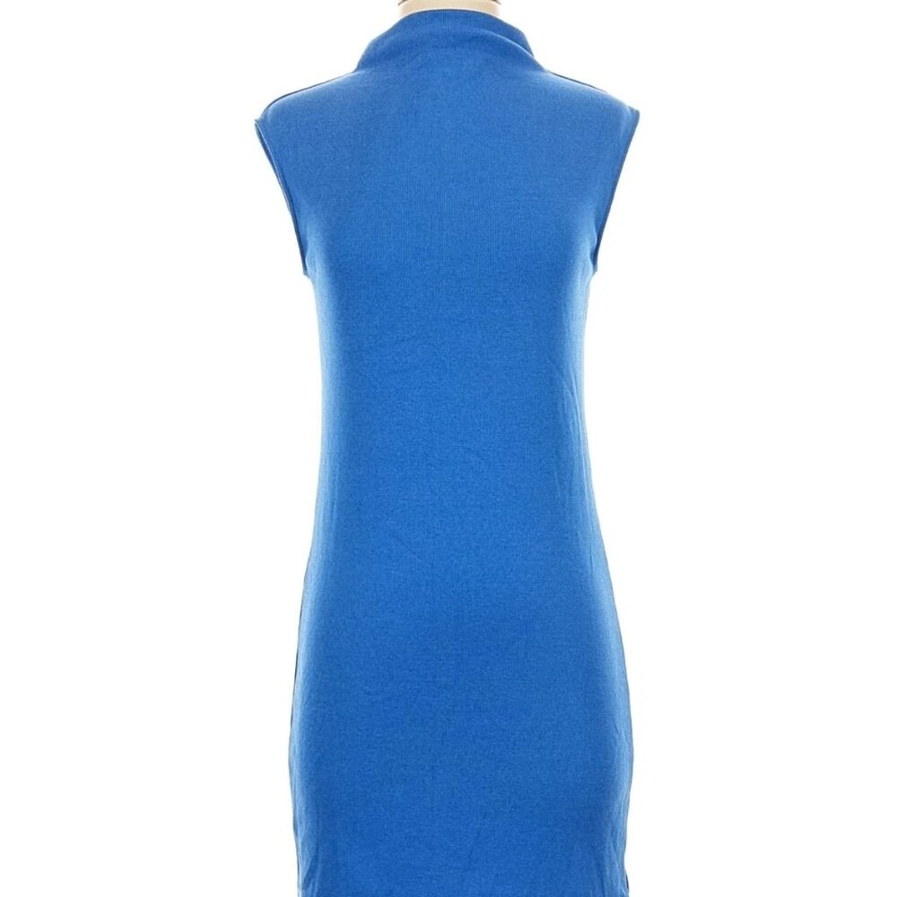 💚 Old Navy Sleeveless Mock Neck Knit Midi Dress in Blue – Size Large